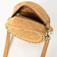 American Darling - Women's Canteen Western Suede Leather Bag