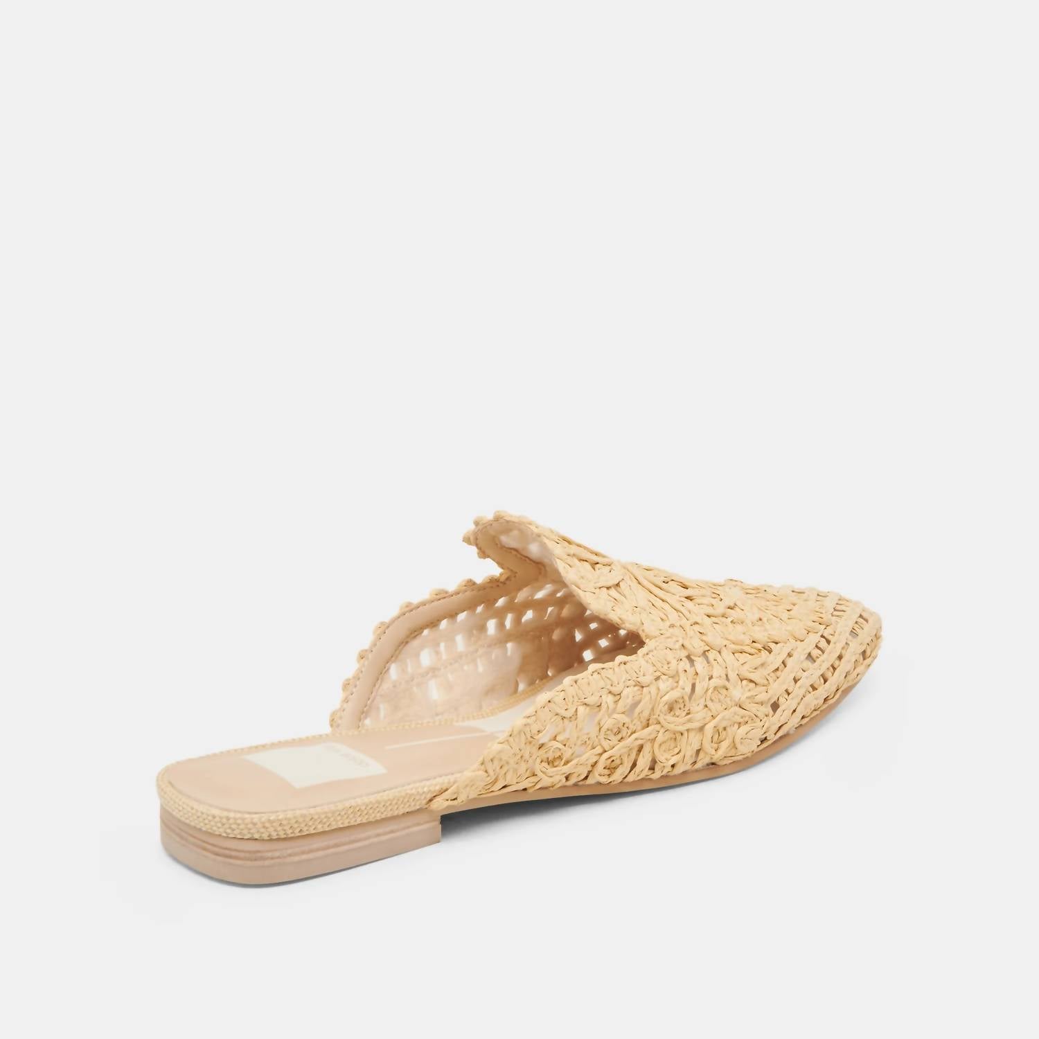 Dolce Vita Women's Diya Mules in light raffia - women's shoe - detail view