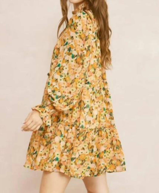 Entro - Floral Print Smocked Dress