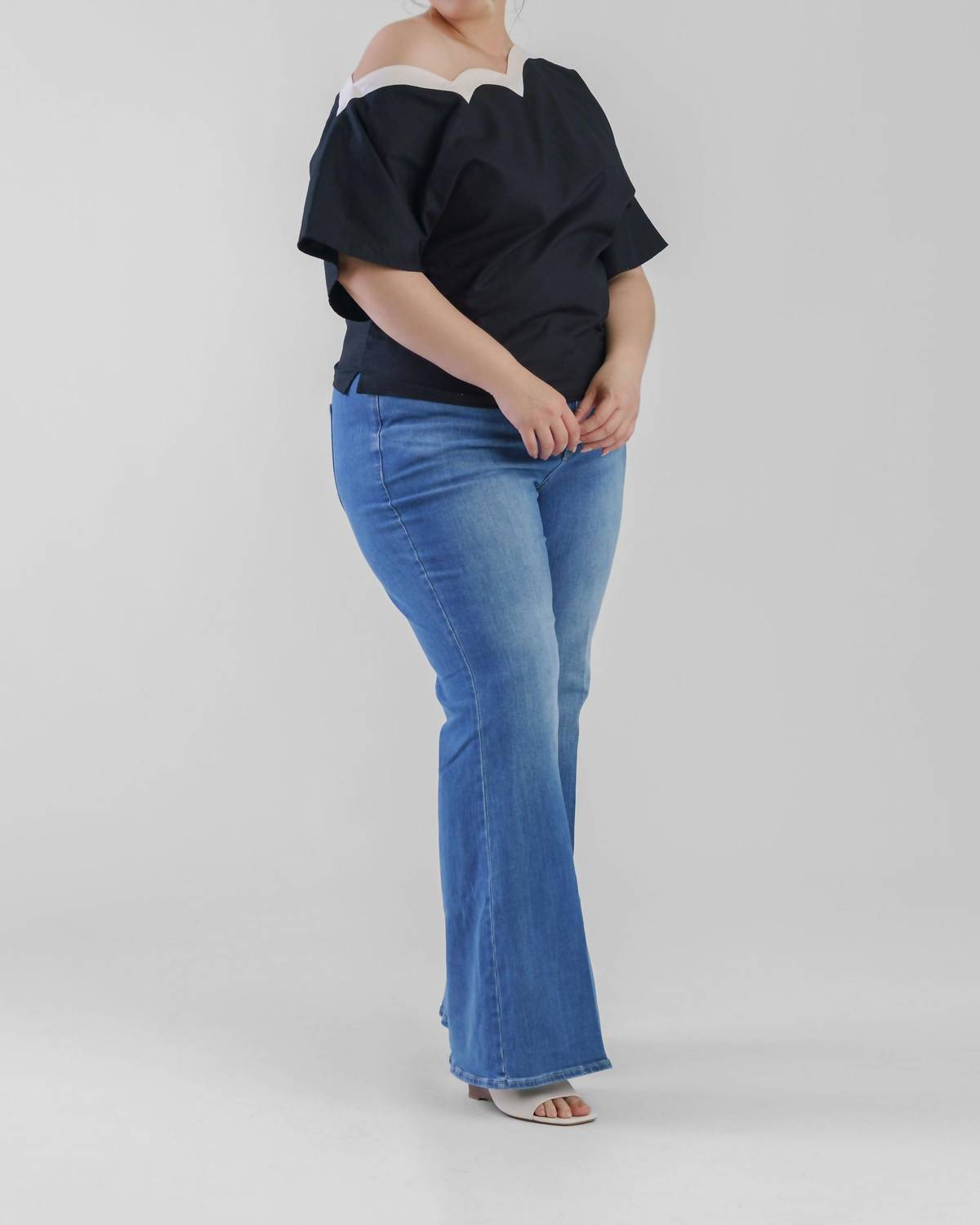 Never Fully Dressed - Mono Scallop Tilly Top - Plus Size