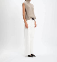 arch4 Cashmere Amalfi Vest in beige melange - women's jacket - detail view