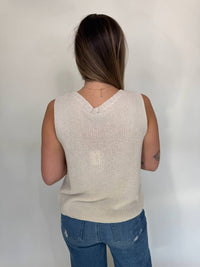 Wooden Ships Willa Shell Mercer Top in half moon - women's tank top - detail view