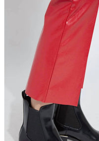 Lysse ANKLE ELYSSE VEGAN LEATHER (27.5" INSEAM) in extra ordinary red - women's pants - alternate view
