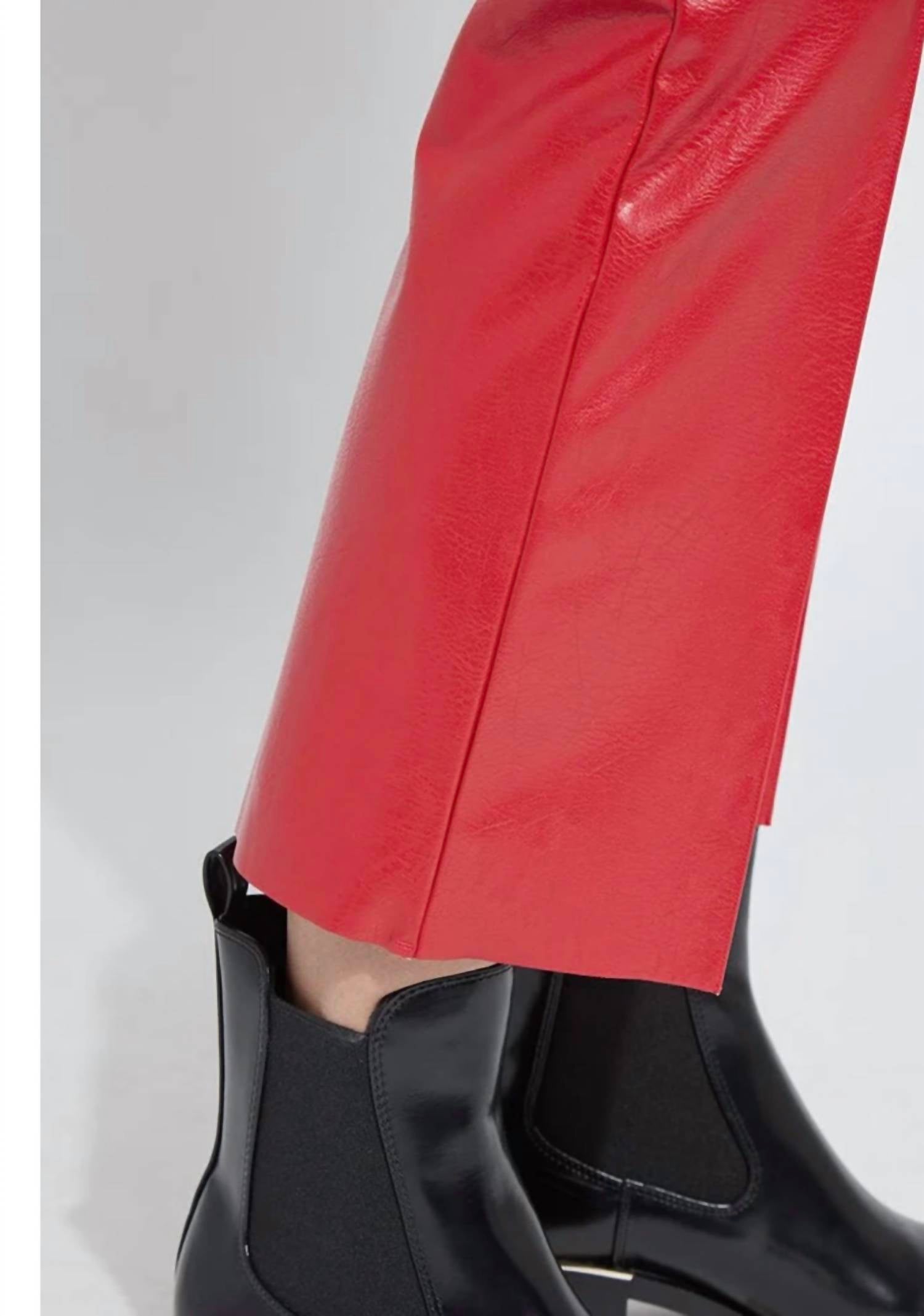 Lysse ANKLE ELYSSE VEGAN LEATHER (27.5" INSEAM) in extra ordinary red - women's pants - alternate view