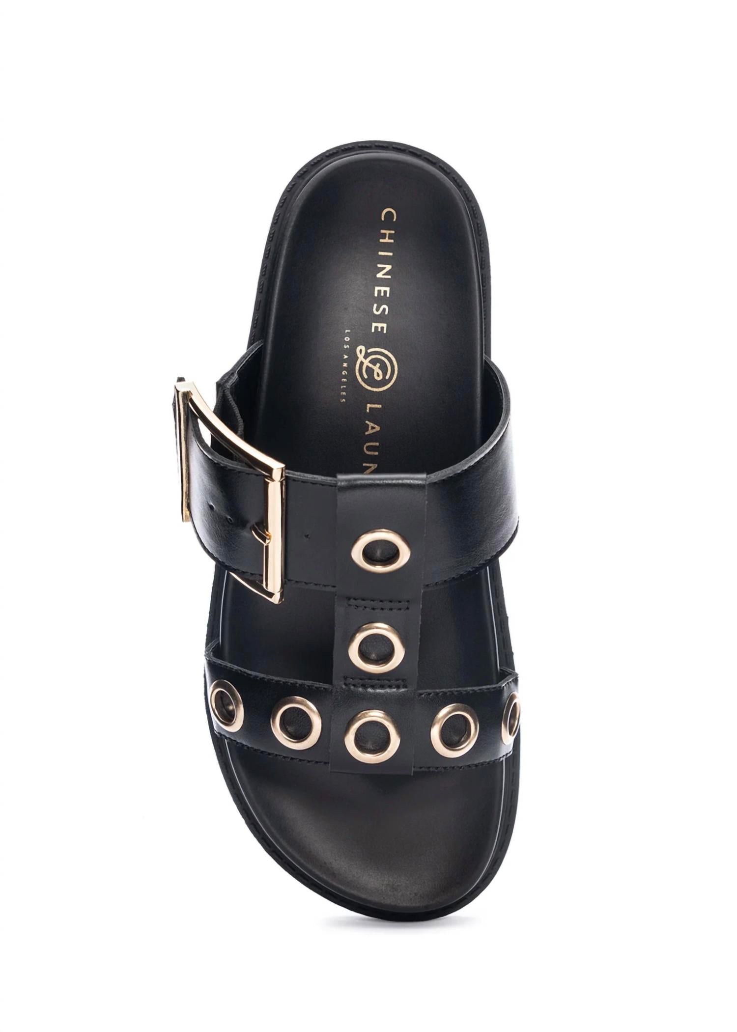 CHINESE LAUNDRY Women's Rozalia Open Toe Sandal in black - women's sandal - detail view