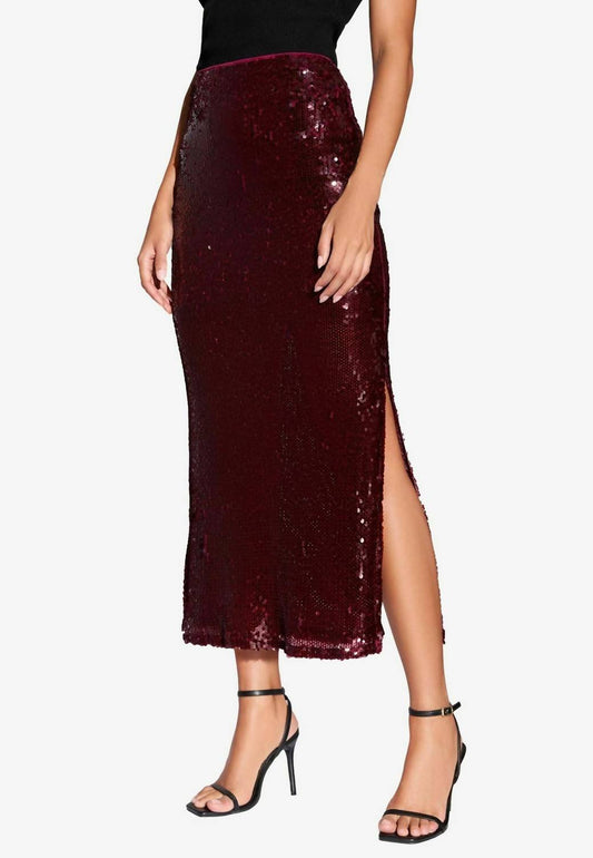 Blu Pepper - Sequin Midi Skirt With Side Slit