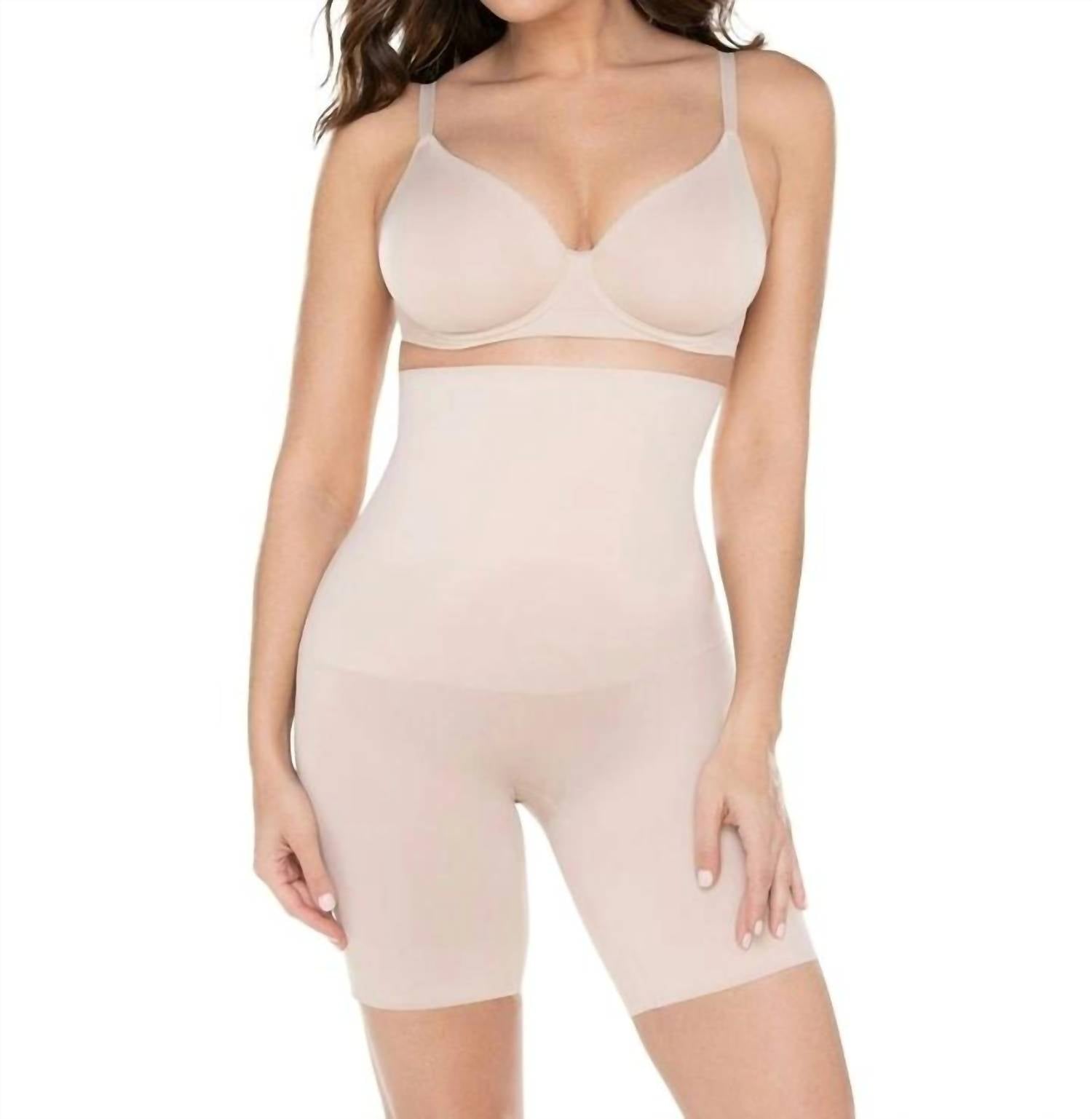 Miraclesuit Comfy Curves Hi-waist Thigh Slimmer Shapewear in beige - women's intimate