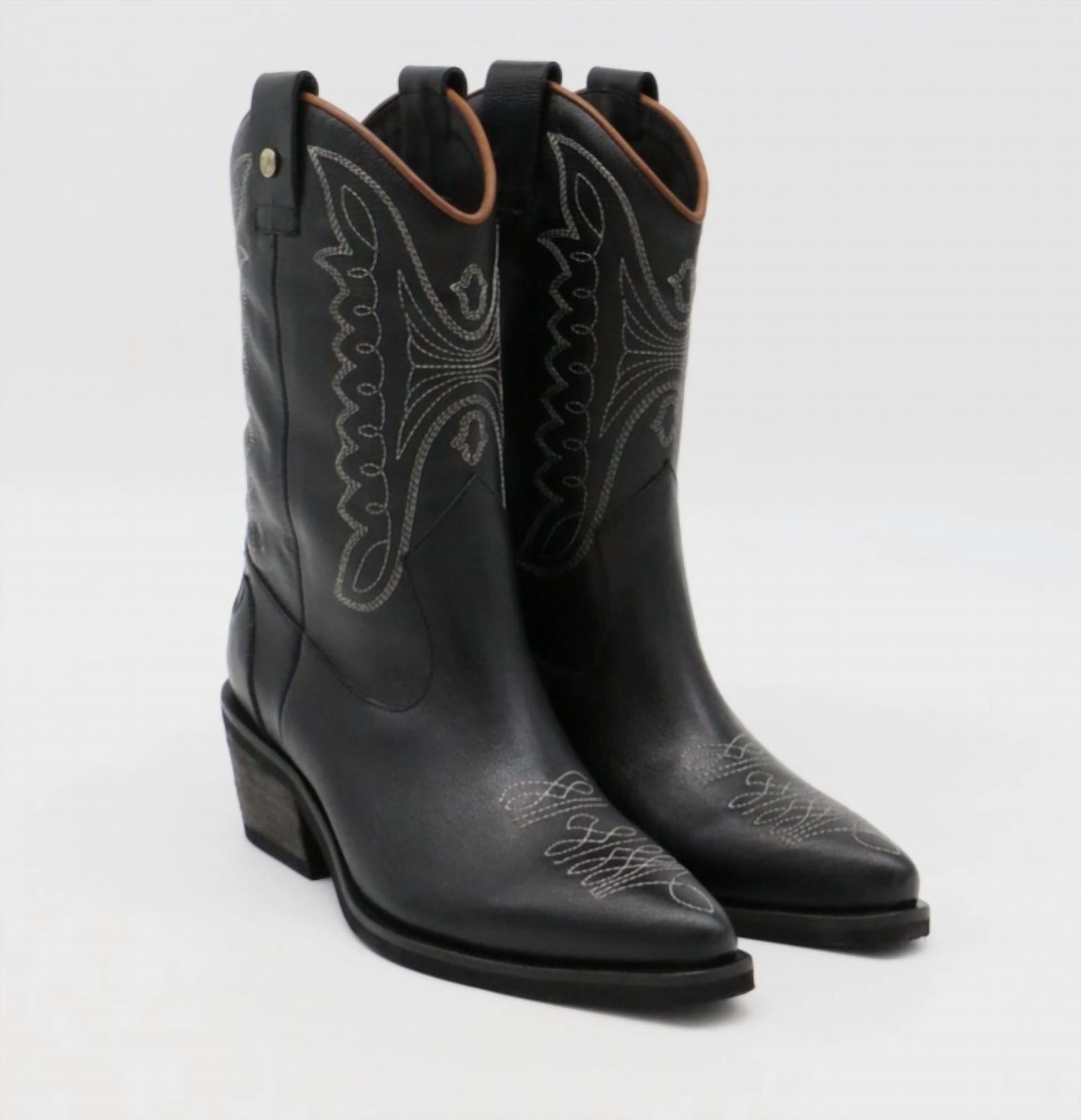 Stivali New York Women's Unstoppable Western Cowboy Boots in black - women's shoe - detail view