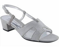 David Tate Women's Amber Sandal in suede silver - women's sandal