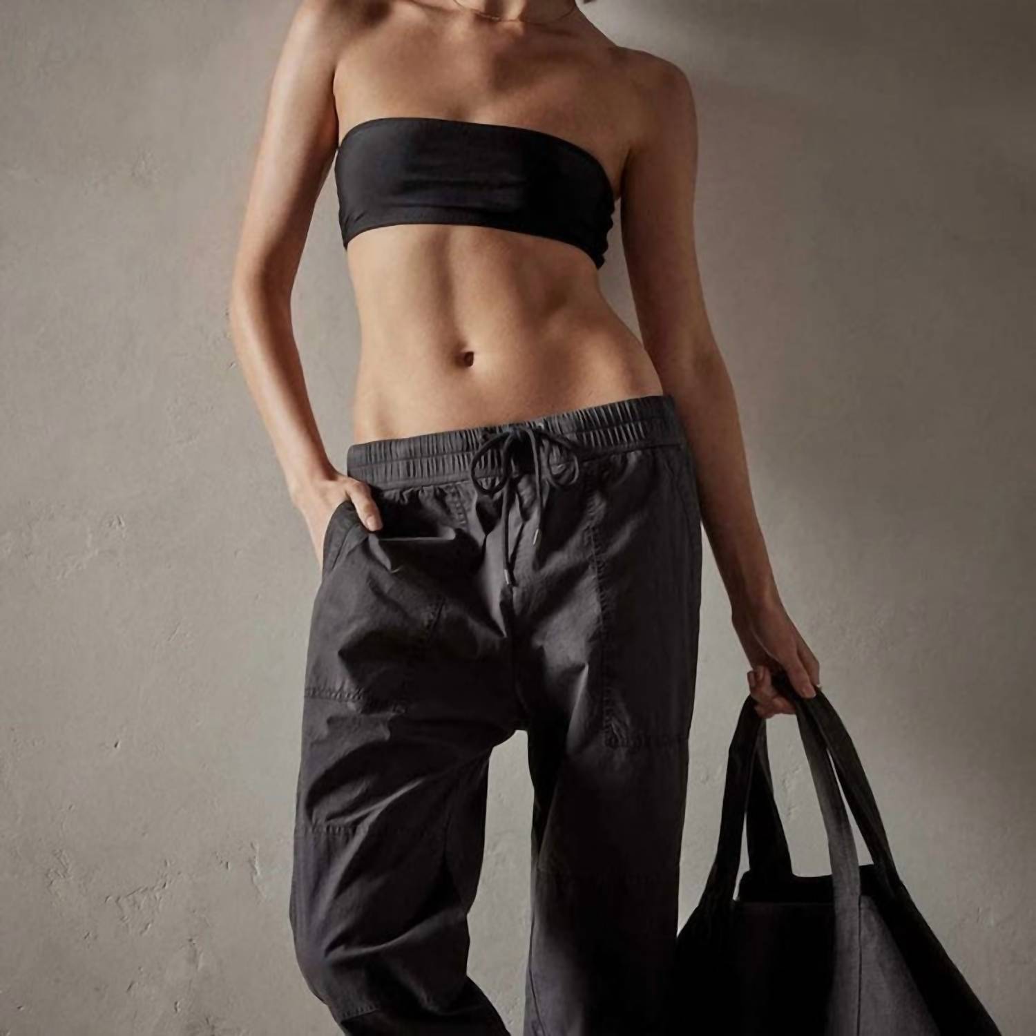 JAMES PERSE Garment Dye Linen Soft Drape Pants in blue noir pigment - women's pants - view 4