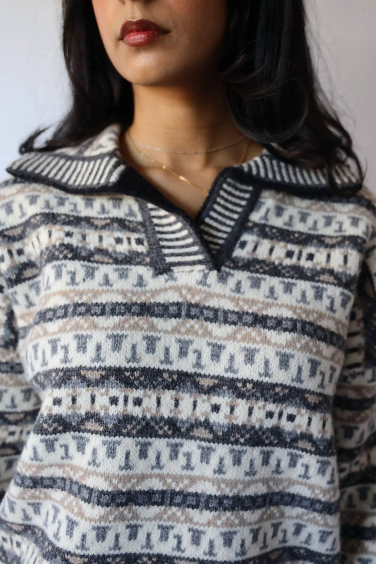 Bailey Rose - Vintage Stripe Pattern Sweater