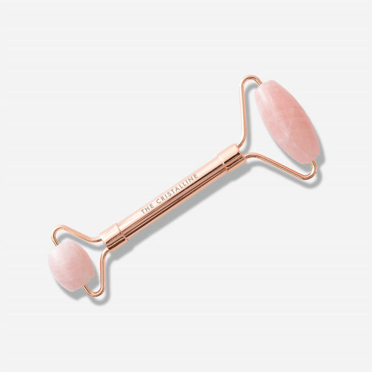 The Cristalline - Rose Quartz Metal Handle Facial Roller