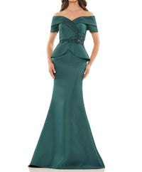 Colors Dress - Beaded Waist Peplum Gown