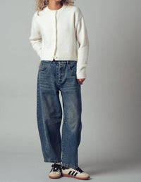 Urban Daizy Classic Button Up Cardigan in ivory - women's cardigan - view 5