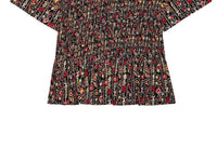 THE GREAT. Smocked Flounce Top in garland print - women's blouse - view 5