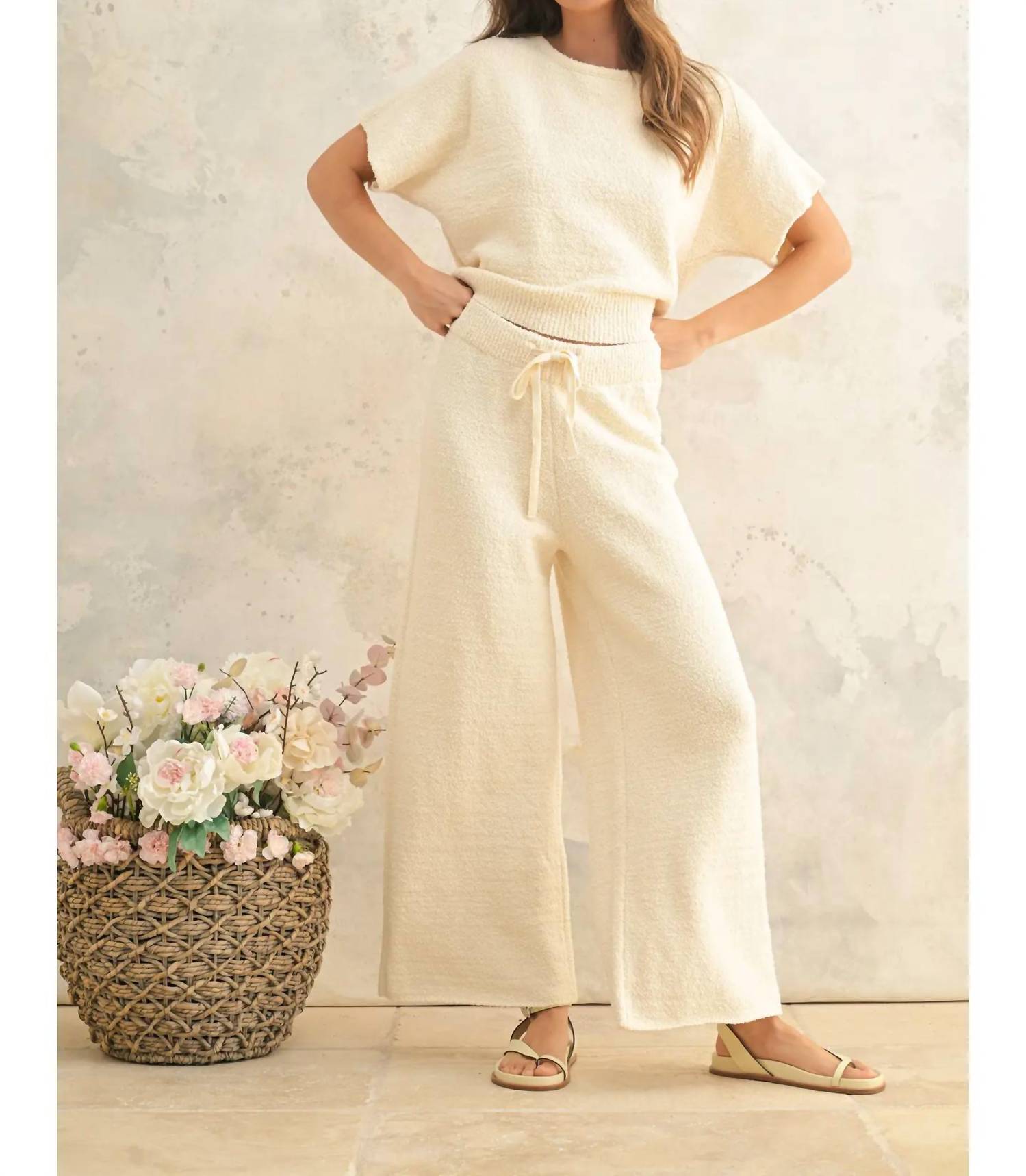 Miou Muse - Textured Knitted Pants