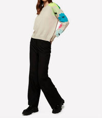 Brodie Cashmere - Funky Floral Pop Crew Neck Jumper