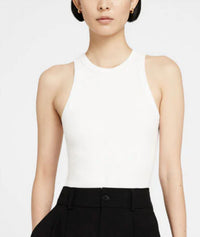 ANINE BING Eva Crewneck Tank Top in white - women's tank top