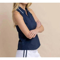 SOUTHERN TIDE Kristy Performance Tank in dress blue - women's tank top - detail view