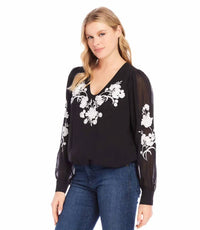 Karen Kane - Eden Embellished Blouson Top