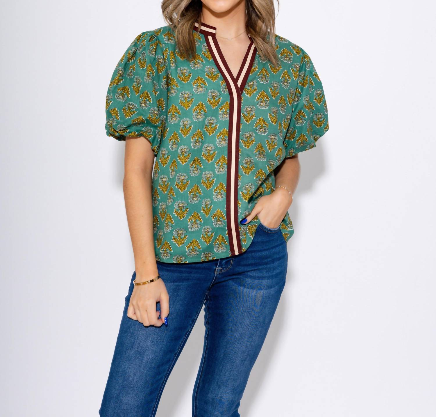Thml - Floral Puff Sleeve Top