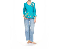 Johnny Was - Ziviana 3/4 Sleeve Trapunto V-neck Tee