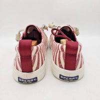 Sperry Women's Crest Vibe Slip On Shoes in maroon cream stripe - women's sneaker - alternate view