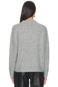 PISTOLA Aura Long Sleeve Sweater in charcoal diamante - women's sweater - alternate view