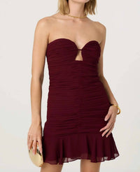 Astr - Salena Strapless Ruched Mini Dress