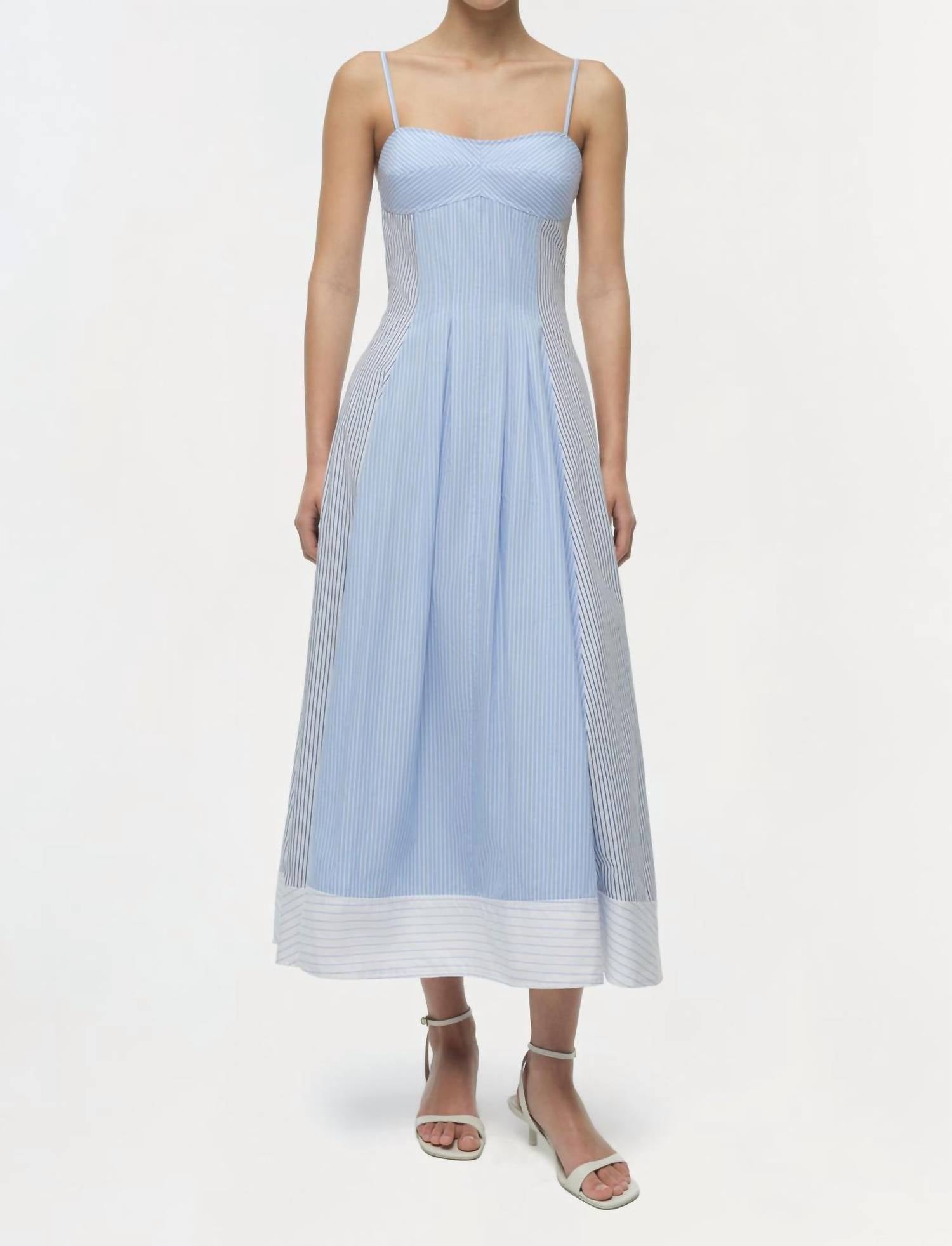 SIMKHAI Chamberlain Dress in periwinkle multi stripe - women's dress