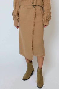 Central Park West - Elyse Fringe Assymetrical Midi Skirt