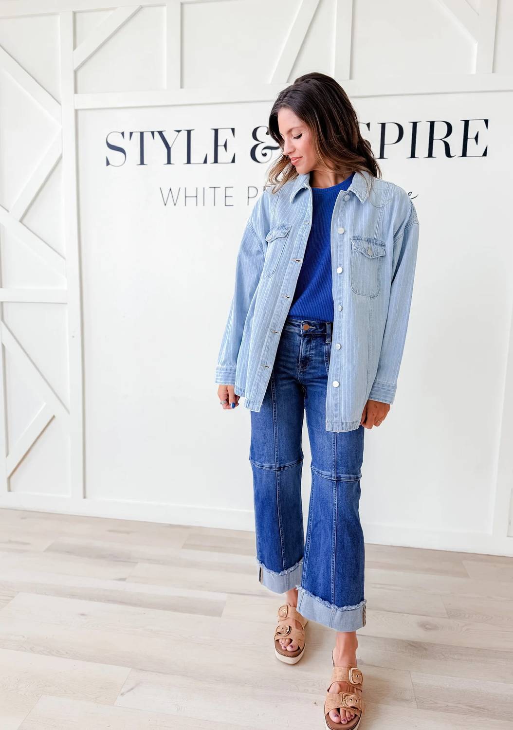 Risen - Janine Oversized Stripe Shacket