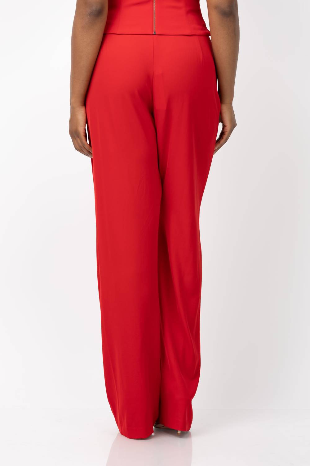 THE SEI Double Pleat High-waist Trousers in crimson - women's pants - detail view
