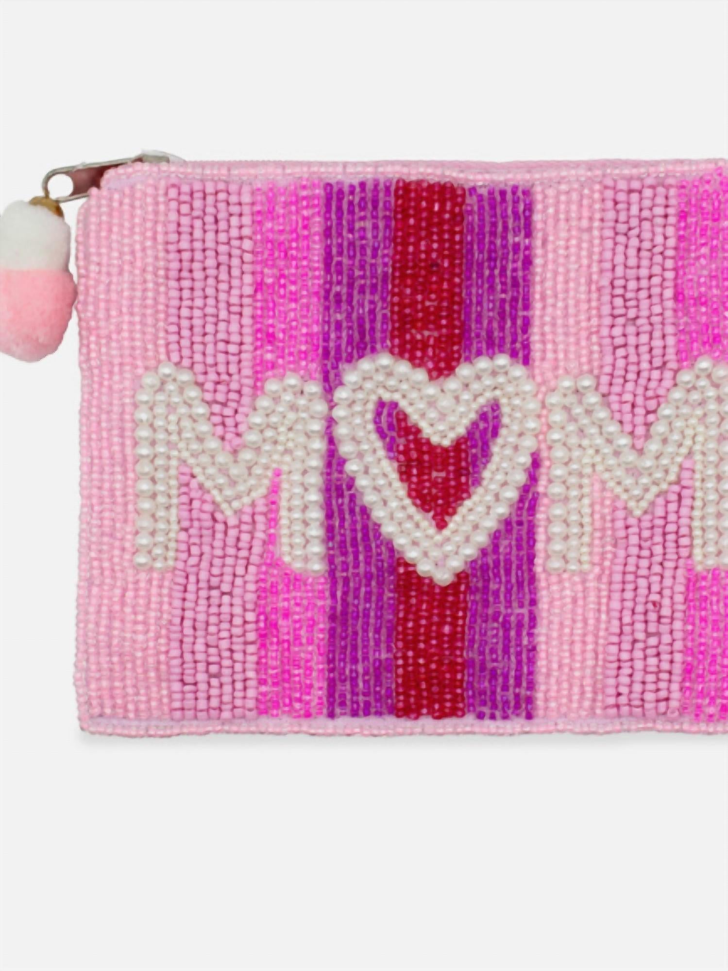 La Chic Designs - Women's Mom Beaded Coin Pouch