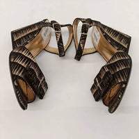 Salvatore Ferragamo - Women's Violet Laminated Leather Heeled Sandals