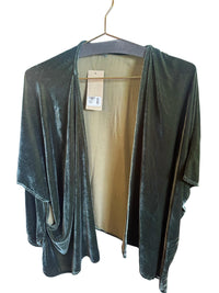 cut loose Women's Velvet Shawl in tarragon - women's sweater