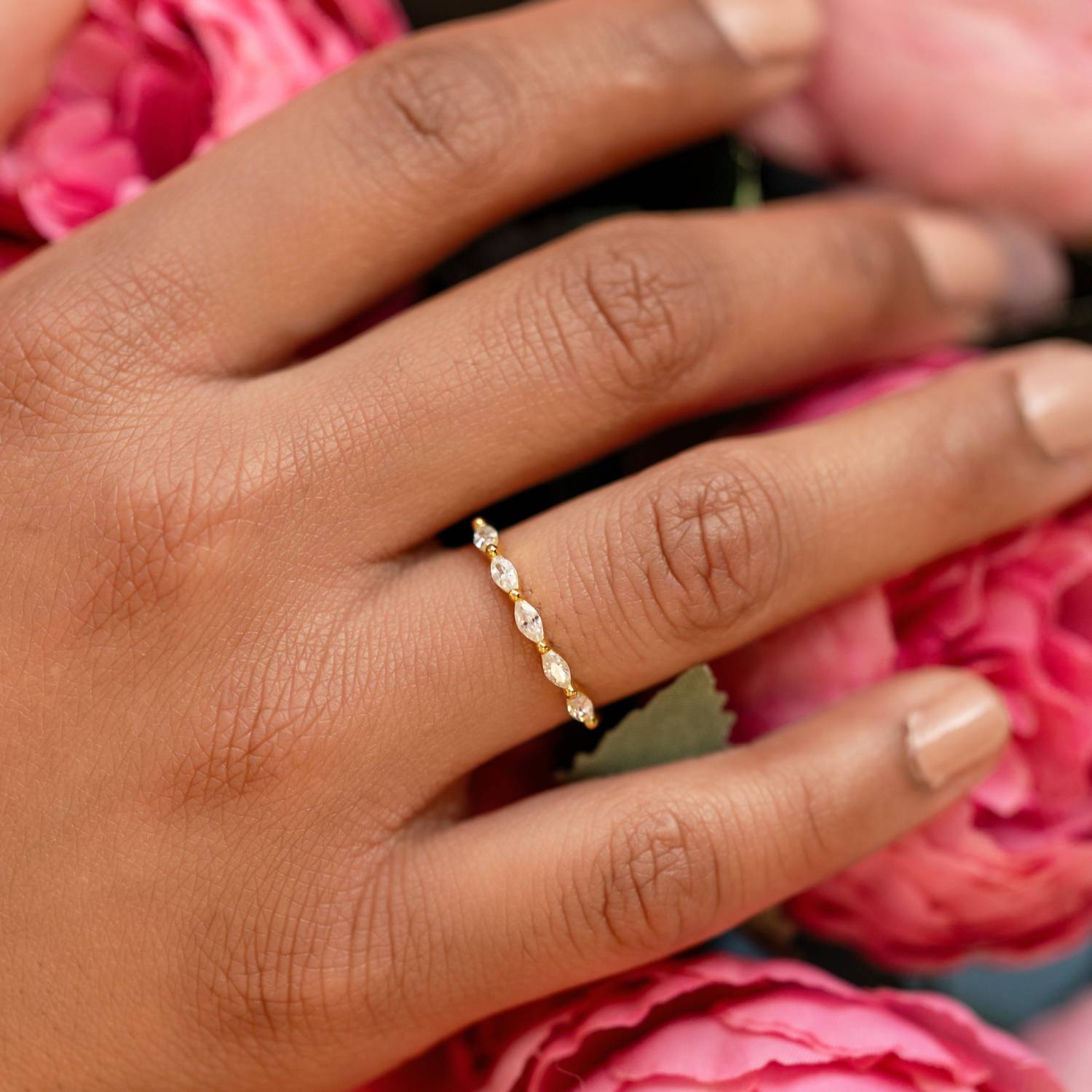 Starlette Women's Scarlett Stackable Ring in gold - women's jewelry - detail view