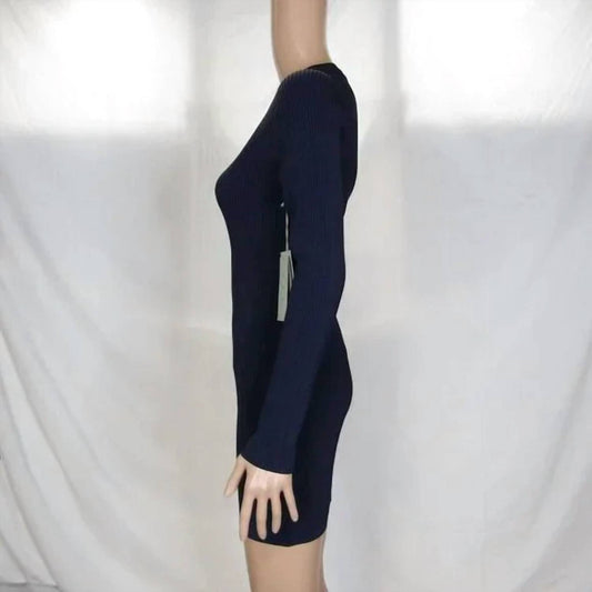 A.L.C. - Women's Stretch Ribbed Long Sleeve Mini Dress