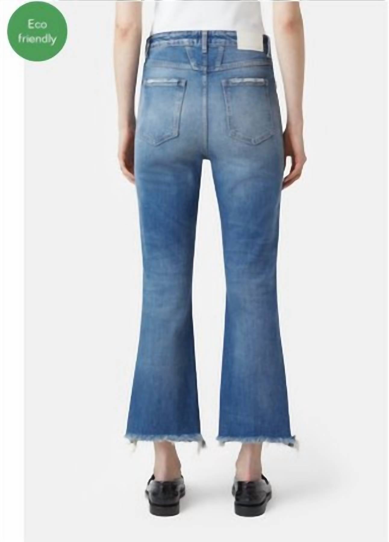 CLOSED Hi-sun Cropped High Rise Jean in mid blue - women's jeans - detail view