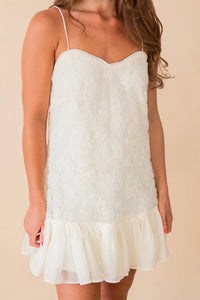 LUCY PARIS Sariah Lace Mini Dress in ivory - women's dress