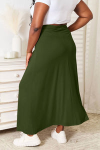 Double Take - Soft Rayon Drawstring Waist Midi Skirt