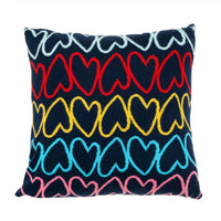 KERRI ROSENTHAL Imperfect Heart Stripe Knit Cashmere Pillow in multi color - item - detail view