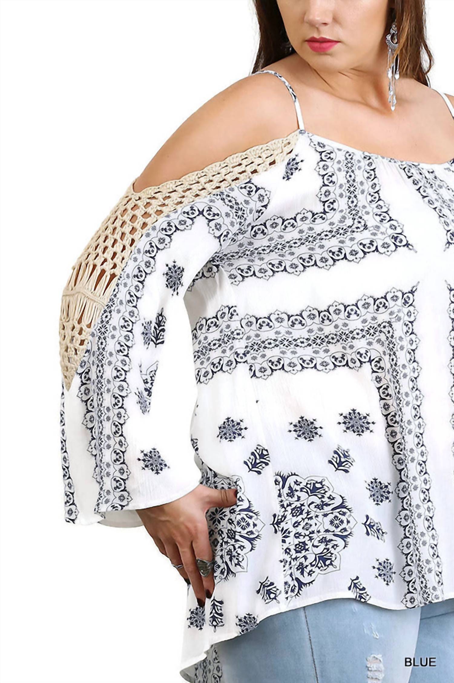 Umgee - Crochet Cold Shoulder Tunic - Plus