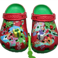 Crocs Women's Disney Classic Xmas Clogs in red green - women's shoe