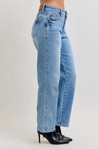 Judy Blue - Tummy Control Vintage Wash Straight Leg Jeans - Petite