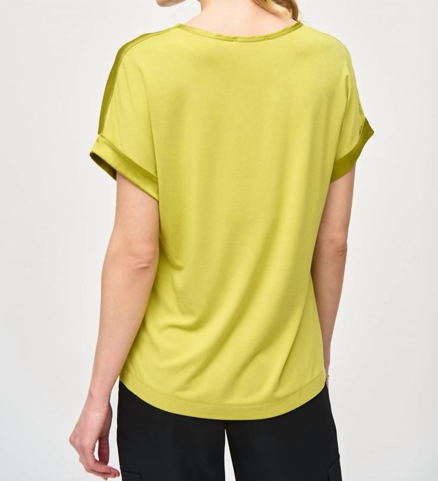Joseph Ribkoff - Satin Front Short Sleeve Top