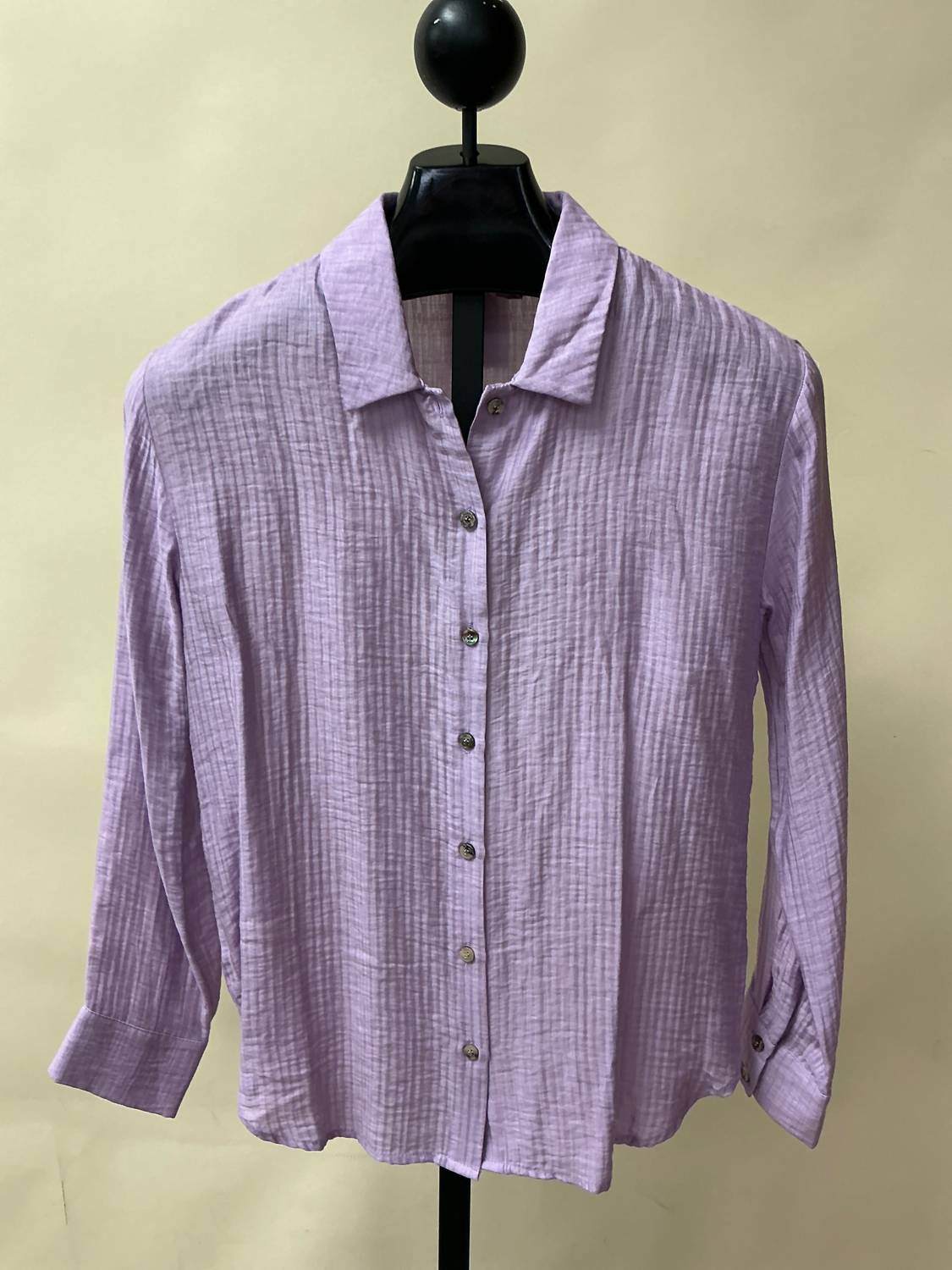 mystree Women's Love Button Down Shirt in lavender - women's shirt