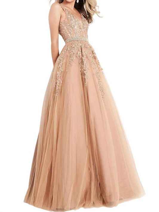 Jvn - Embellished Lace Prom Dress