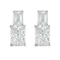 Diana M Jewels - Women's Emerald Lab-Grown Diamond Stud Earrings (6.00 Ct TCW) - Elegant