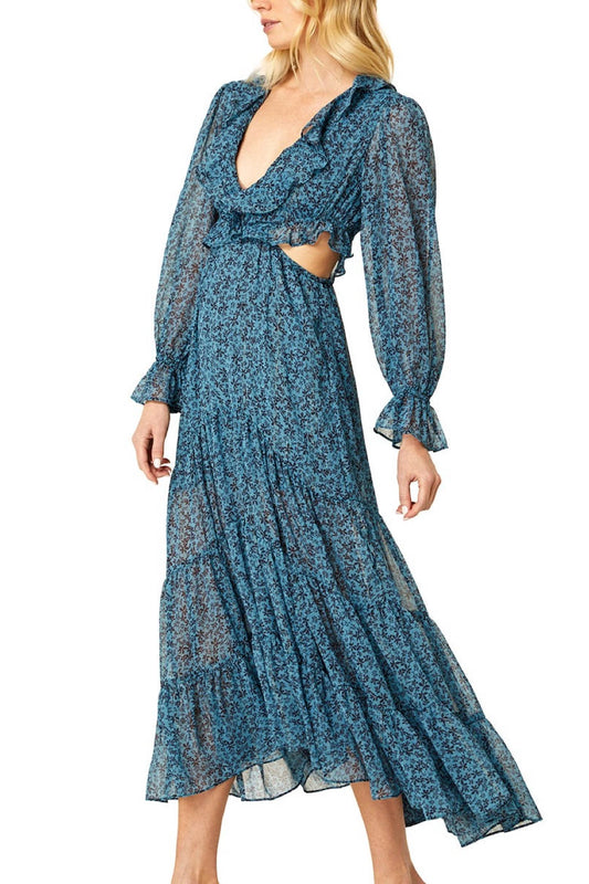 Misa Los Angeles - Amelia Ruffle Cutout Maxi Dress
